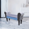 Banco patchwork azul y blanco