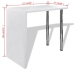 Mesa alta de cocina con 2 patas de acero MDF blanco brillo