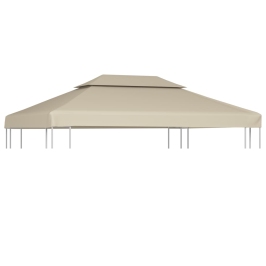 Cubierta de repuesto de cenador 310 g/m² beige 3x4 m