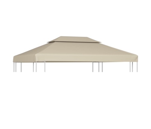 Cubierta de repuesto de cenador 310 g/m² beige 3x4 m