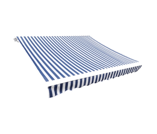 Toldo de lona azul y blanco 3x2,5 m sin armazón