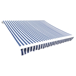 Toldo de lona azul y blanco 4x3 m (sin estructura)