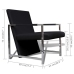 Sillones 2 unidades estructura cromada cuero sintético negro