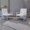 Sillones 2 unidades estructura cromada cuero sintético blanco