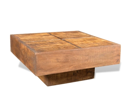 Mesa de centro cuadrada madera maciza de mango marrón