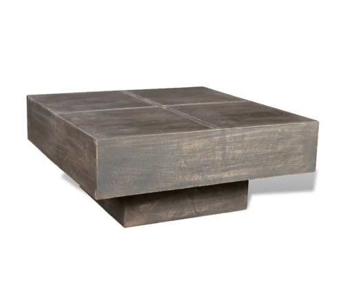 vidaXL Mesa de centro cuadrada madera maciza de mango marrón oscuro