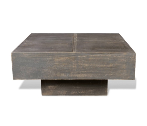 vidaXL Mesa de centro cuadrada madera maciza de mango marrón oscuro