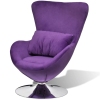 Sillón egg giratorio con cojín pequeño terciopelo morado