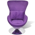 Sillón egg giratorio con cojín pequeño terciopelo morado