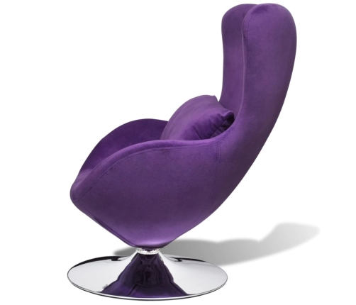 Sillón egg giratorio con cojín pequeño terciopelo morado