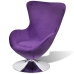 Sillón egg giratorio con cojín pequeño terciopelo morado