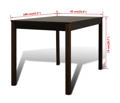 Mesa de comedor y 4 sillas madera marrón