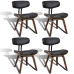 Sillas de comedor 4 unidades madera curvada y cuero artificial