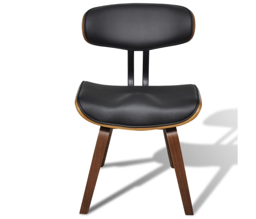 Sillas de comedor 4 unidades madera curvada y cuero artificial