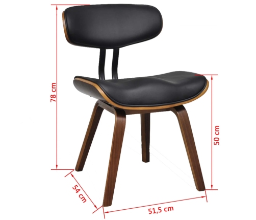 Sillas de comedor 4 unidades madera curvada y cuero artificial