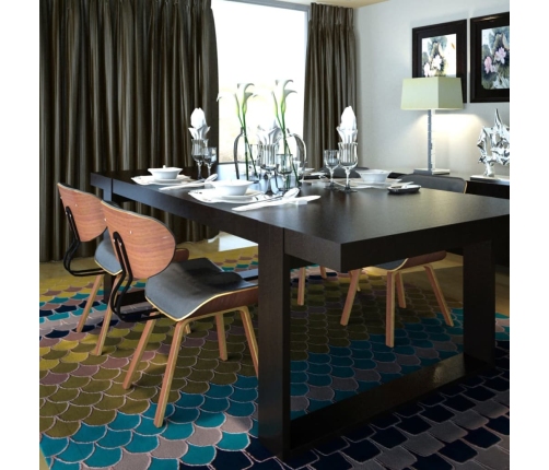 Sillas de comedor 4 unidades madera curvada y cuero artificial