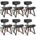 Sillas de comedor 6 unidades madera curvada y cuero artificial