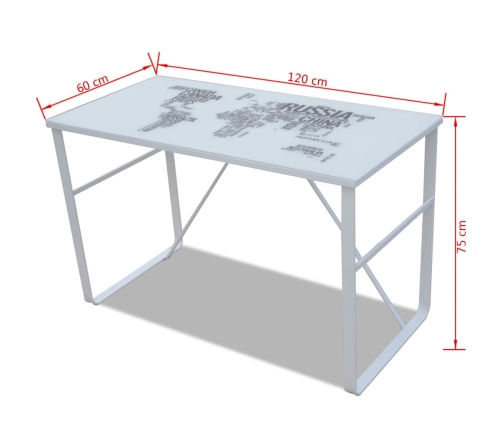 Escritorio rectangular con impresión de mapa