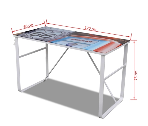 Escritorio rectangular con superficie con imagen