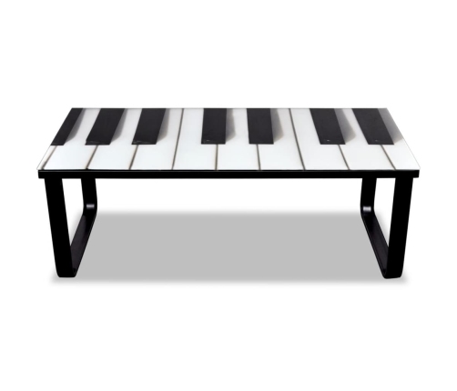 Mesa de centro con superficie con estampado de piano