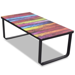 Mesa de centro con superficie con estampado de arco iris