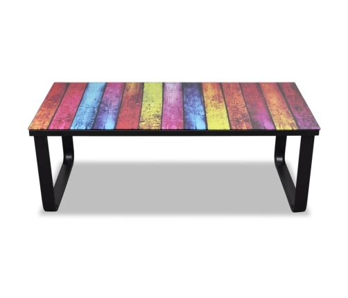 Mesa de centro con superficie con estampado de arco iris