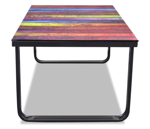 Mesa de centro con superficie con estampado de arco iris