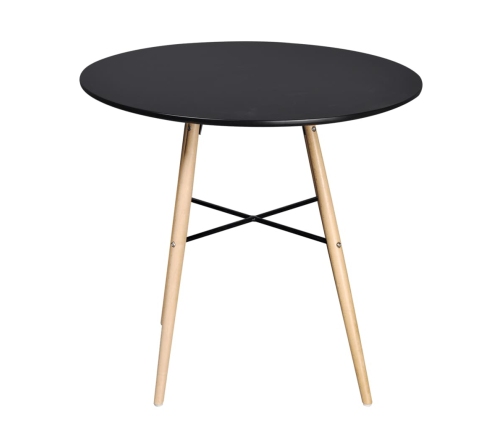 Mesa de comedor redonda MDF negra