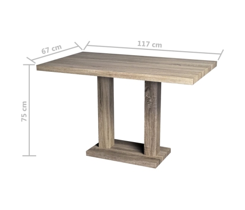 Mesa de salón comedor rectangular de MDF apariencia de roble