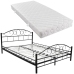 vidaXL Cama de metal negro con colchón 180x200 cm