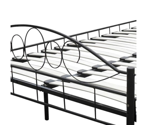 vidaXL Cama de metal negro con colchón 180x200 cm