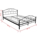 vidaXL Cama de metal negro con colchón 180x200 cm