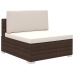 Set muebles de jardín 6 piezas y cojines ratán sintético marrón