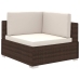 Set muebles de jardín 6 piezas y cojines ratán sintético marrón