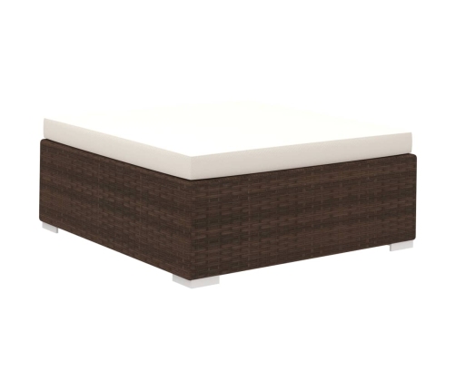 Set muebles de jardín 6 piezas y cojines ratán sintético marrón