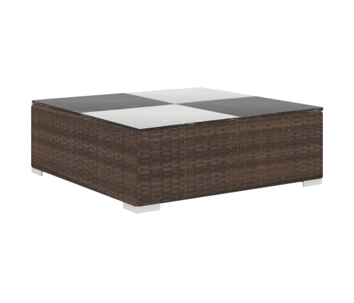 Set muebles de jardín 6 piezas y cojines ratán sintético marrón
