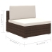 Set muebles de jardín 6 piezas y cojines ratán sintético marrón