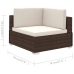 Set muebles de jardín 6 piezas y cojines ratán sintético marrón