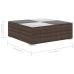 Set muebles de jardín 6 piezas y cojines ratán sintético marrón