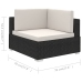 Set muebles de jardín 6 piezas y cojines ratán sintético negro
