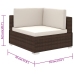 Set muebles de jardín 8 piezas y cojines ratán sintético marrón
