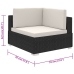 Set muebles de jardín 8 piezas y cojines ratán sintético negro