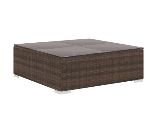 Set muebles de jardín y cojines 12 pzas ratán sintético marrón