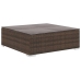 Set muebles de jardín y cojines 12 pzas ratán sintético marrón