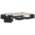 Set muebles de jardín 12 pzas y cojines ratán sintético negro