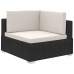 Set muebles de jardín 12 pzas y cojines ratán sintético negro
