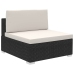 Set muebles de jardín 12 pzas y cojines ratán sintético negro