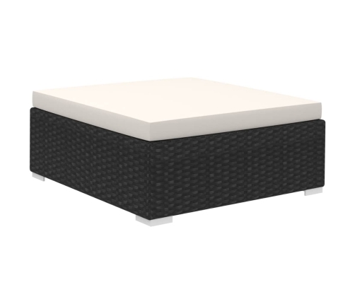 Set muebles de jardín 12 pzas y cojines ratán sintético negro