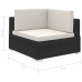 Set muebles de jardín 12 pzas y cojines ratán sintético negro