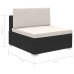 Set muebles de jardín 12 pzas y cojines ratán sintético negro
